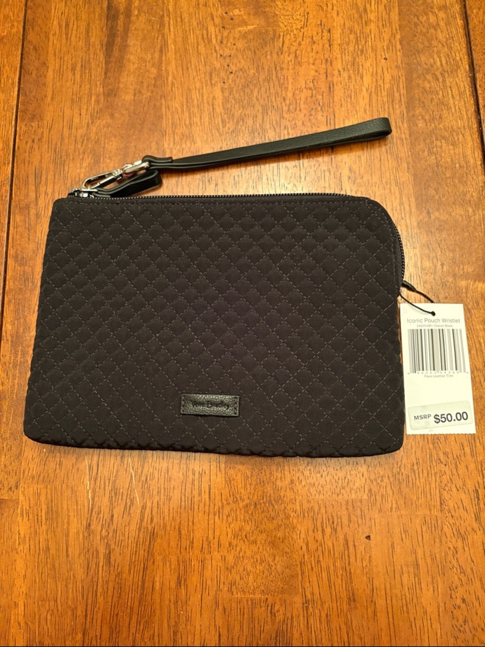 Vera Bradley Black Quilted Wristlet Clutch